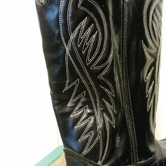 Black BRONCO Cowboy Boots Men's Size 11 EE - 1920 - Picture 5 of 16